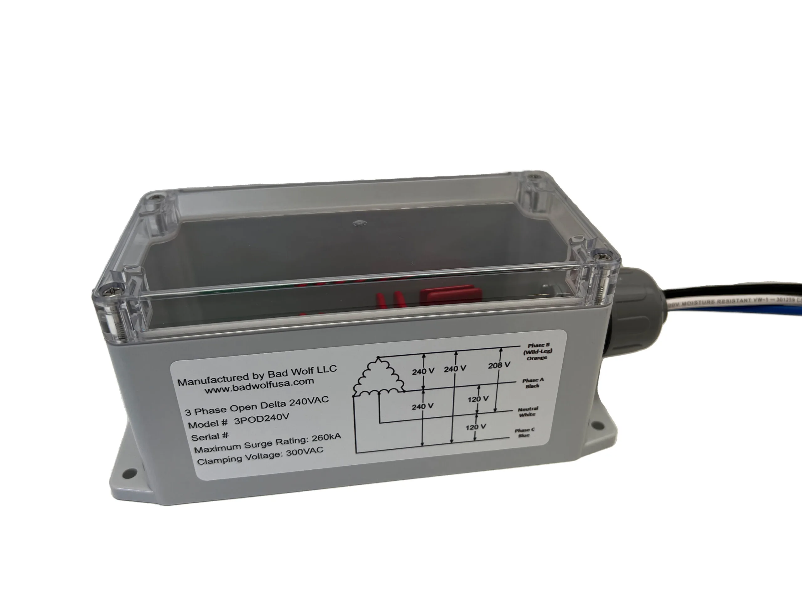 240V Three Phase Open Delta Surge Protector 3POD240V