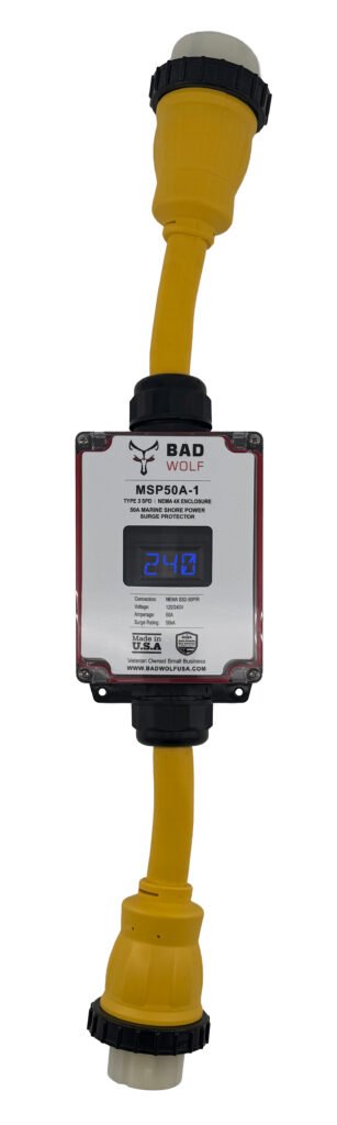 Bad Wolf MSP50A-1 26 inch 50 amp marine shore power surge protector
